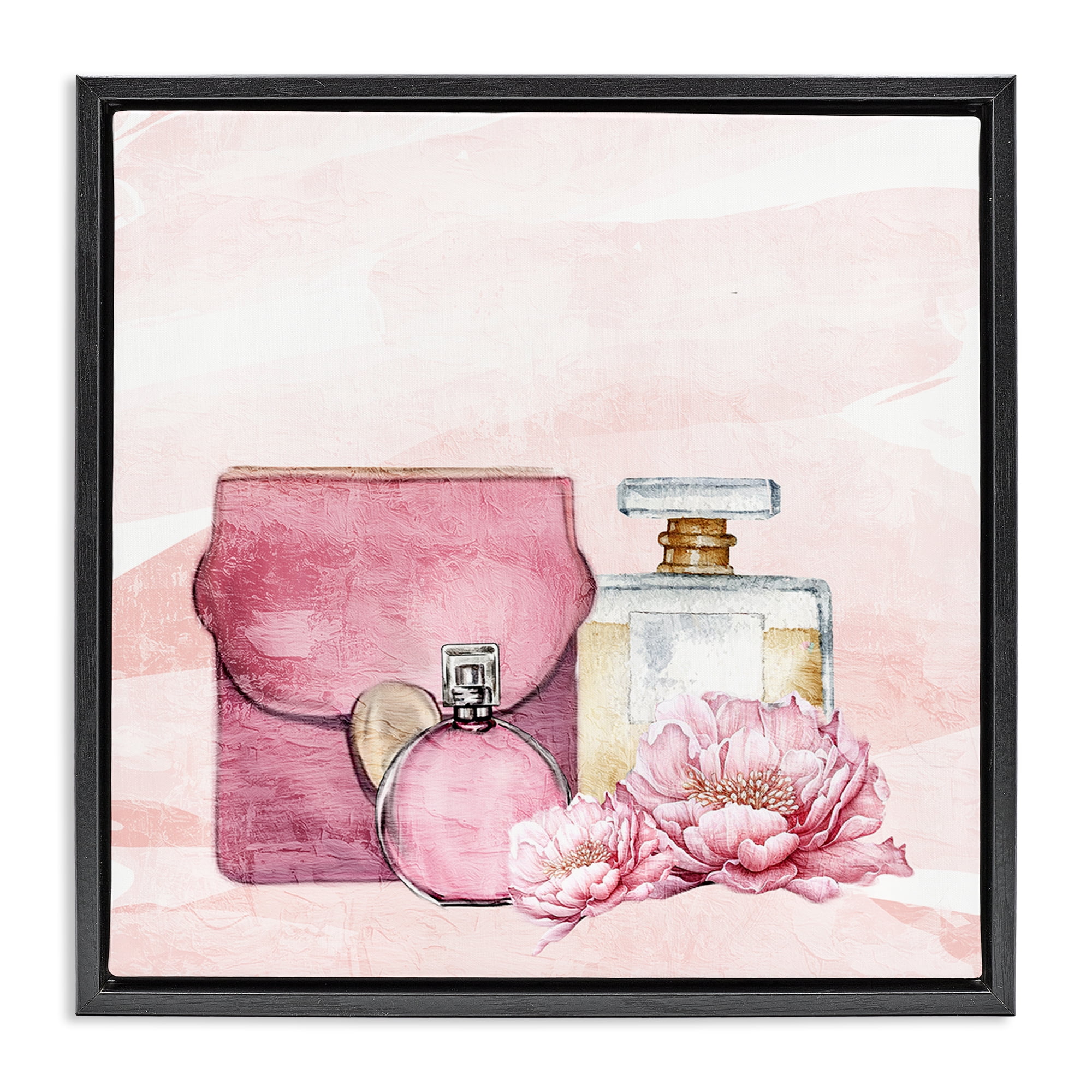 Stupell Industries Blush Glam Time Collection Black Framed Floater Canvas Wall Art, design by Kim Allen