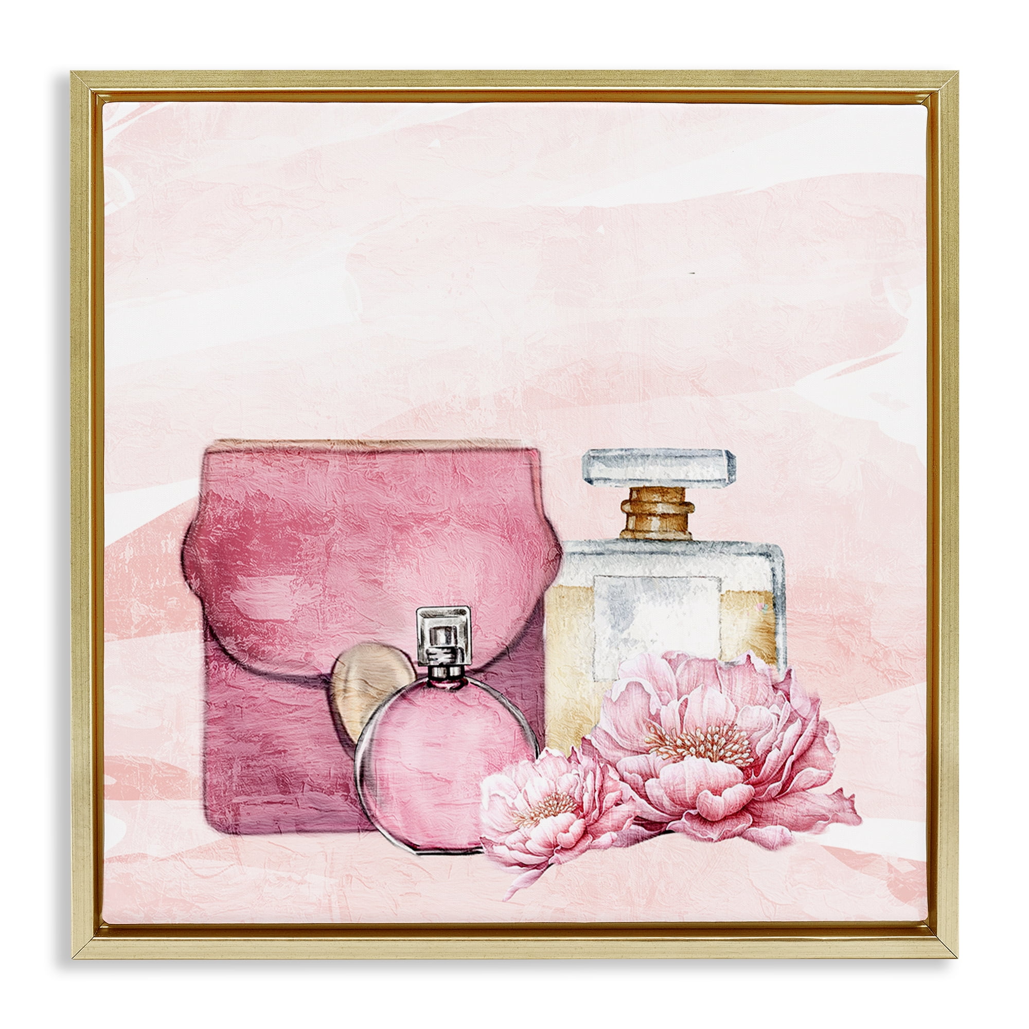 Stupell Industries Blush Glam Time Collection Gold Framed Floater Canvas Wall Art, design by Kim Allen