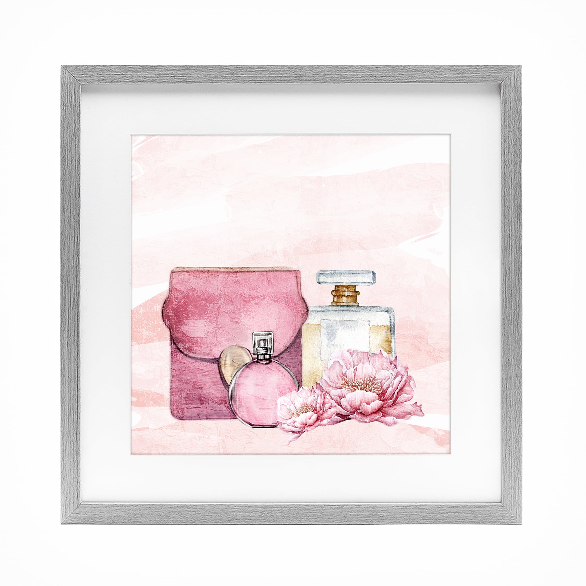 Stupell Industries Blush Glam Time Collection Gray Framed Print Under Glass, design by Kim Allen