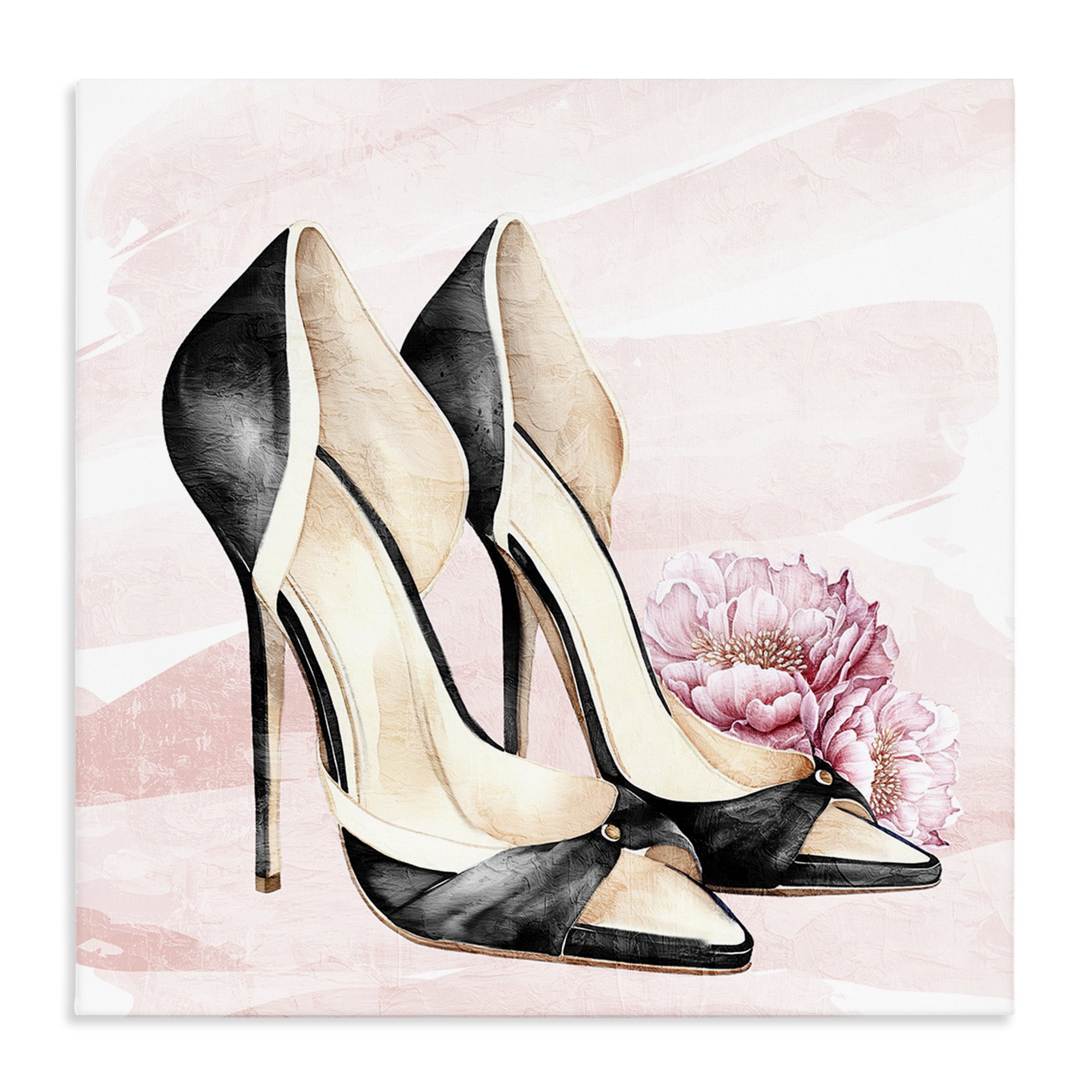 Stupell Industries Blush Glam Time Shoes Canvas Wall Art, design by Kim Allen