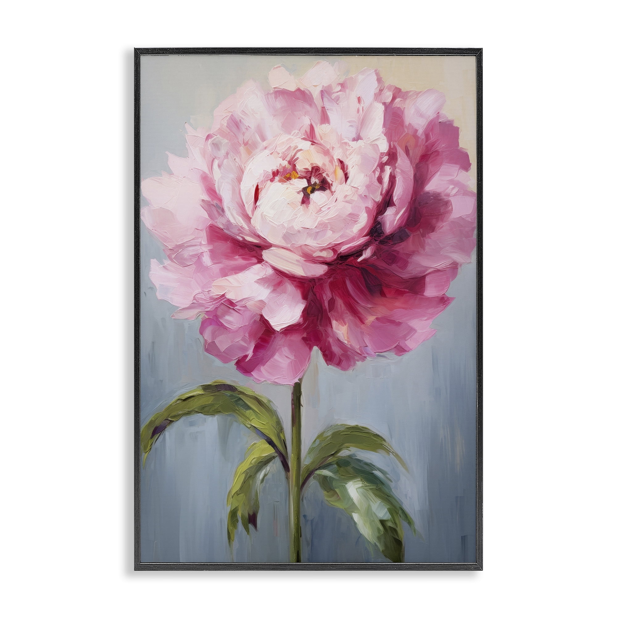 Stupell Industries Blush Pink Carnation Botanical & Floral Painting Black Framed Art Print Wall Art, 12 x 18