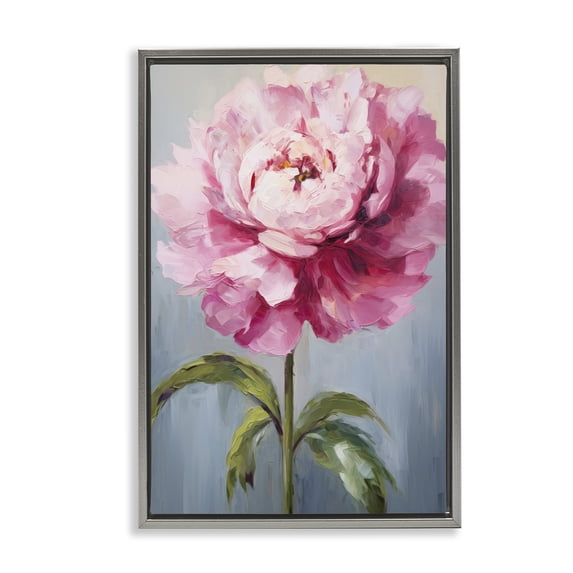 Stupell Industries Cottage Blush Pink Carnation Gray Floating Frame Canvas Art, 21 x 31, by Petals Prints Design