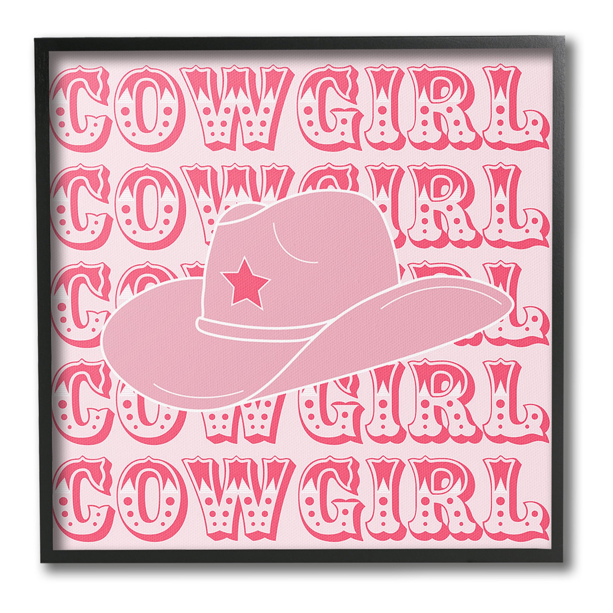 Stupell Industries Blush Pink Cowgirl Beauty & Fashion Painting Black Framed Art Print Wall Art, 24 x 24