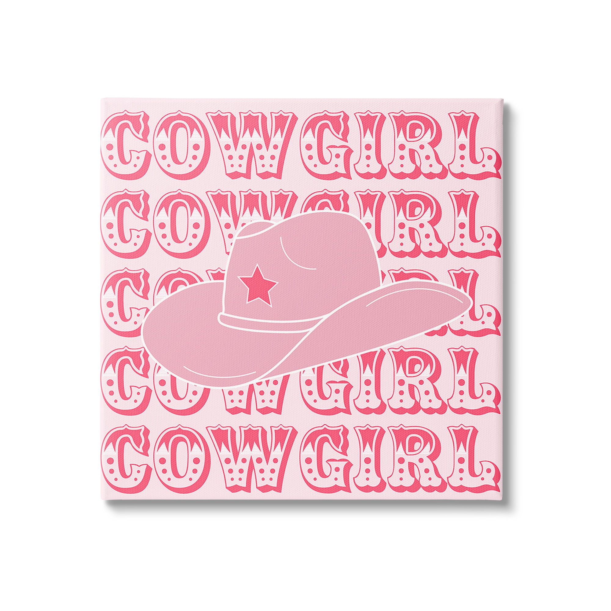 Stupell Industries Blush Pink Cowgirl Beauty & Fashion Painting Gallery Wrapped Canvas Art Print Wall Art, 30 x 30