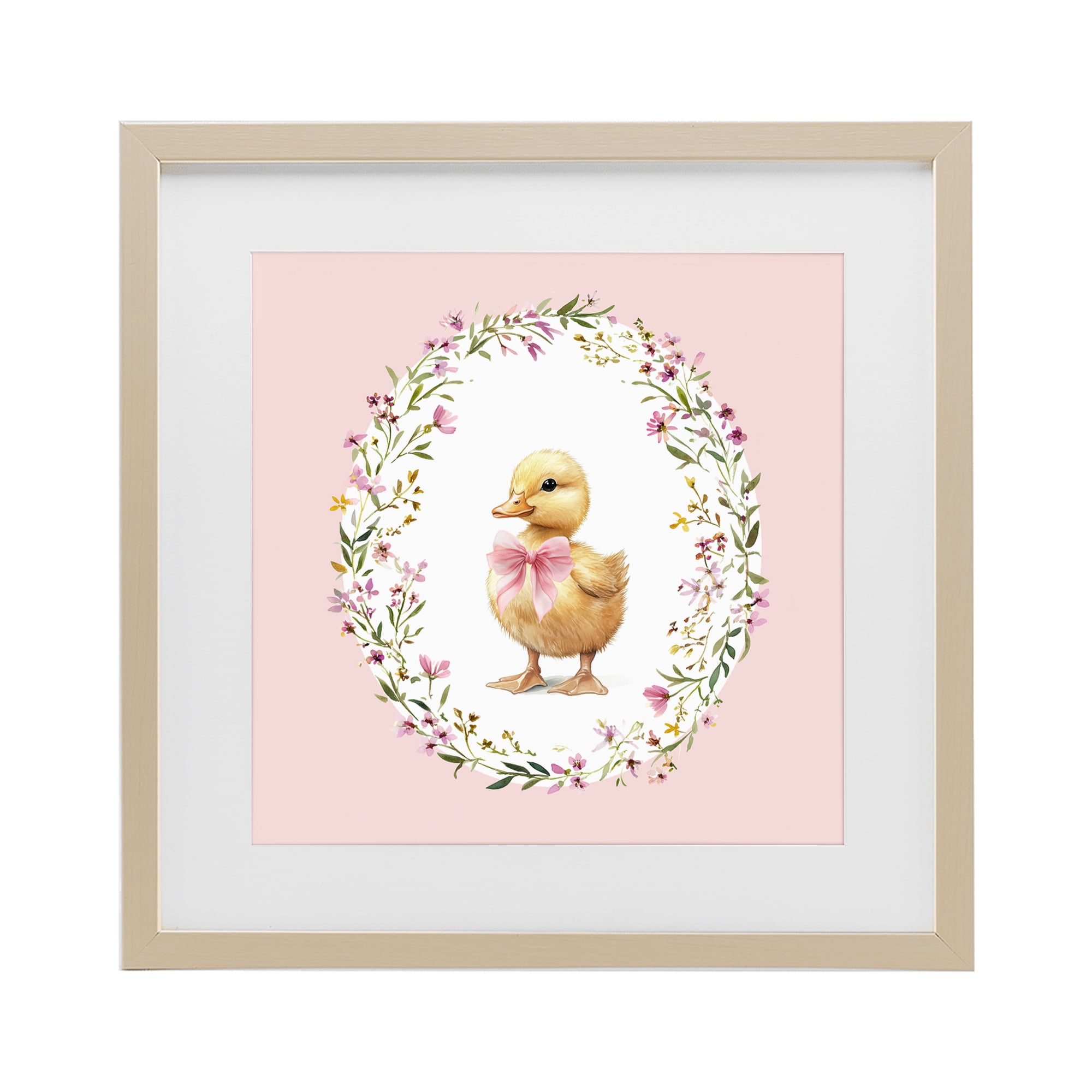 Stupell Industries Blush Pink Duckling Birch Framed Print Under Glass, design by Christine Simpson Art