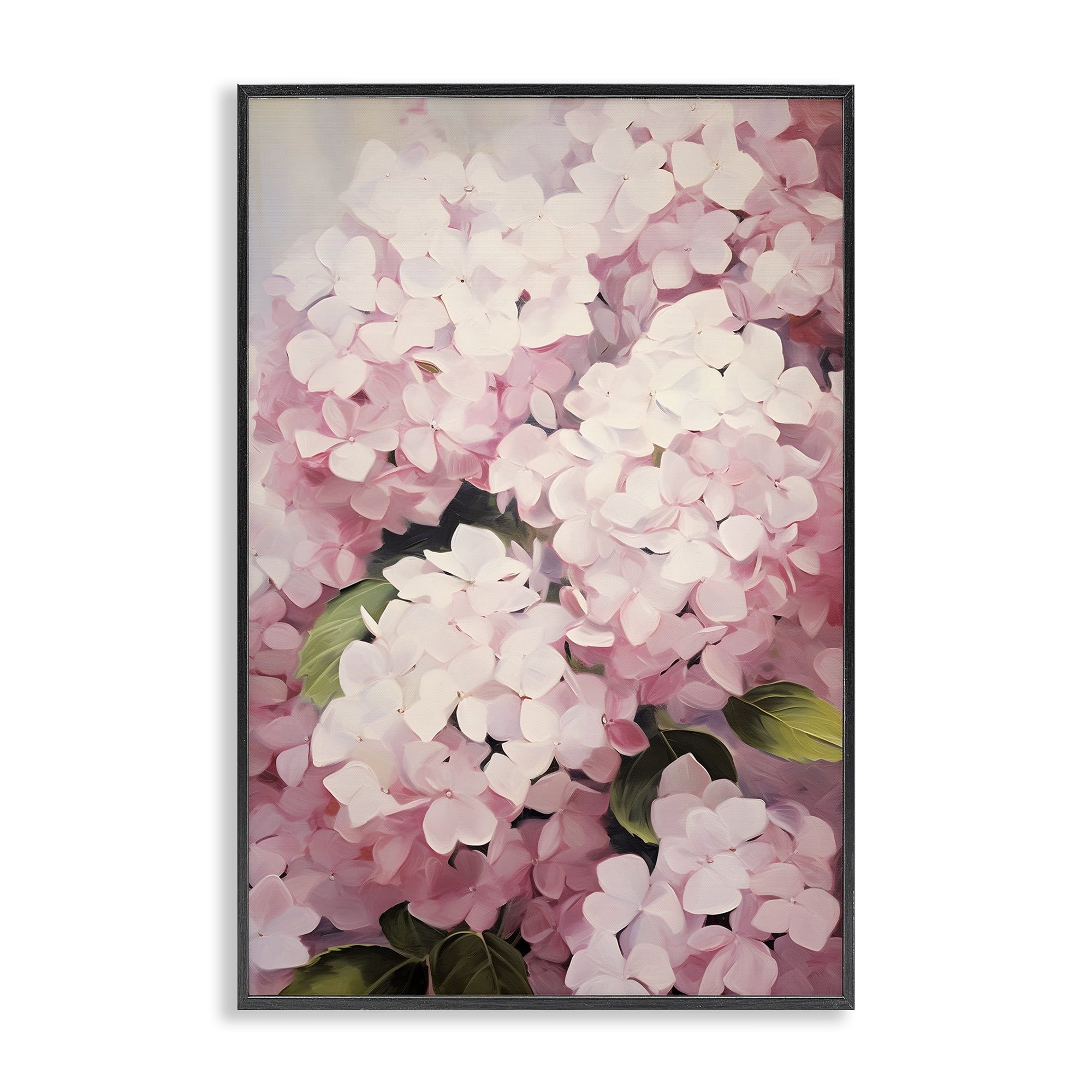 Stupell Industries Blush Pink Hydrangeas Botanical & Floral Painting Black Framed Art Print Wall Art, 16 x 24