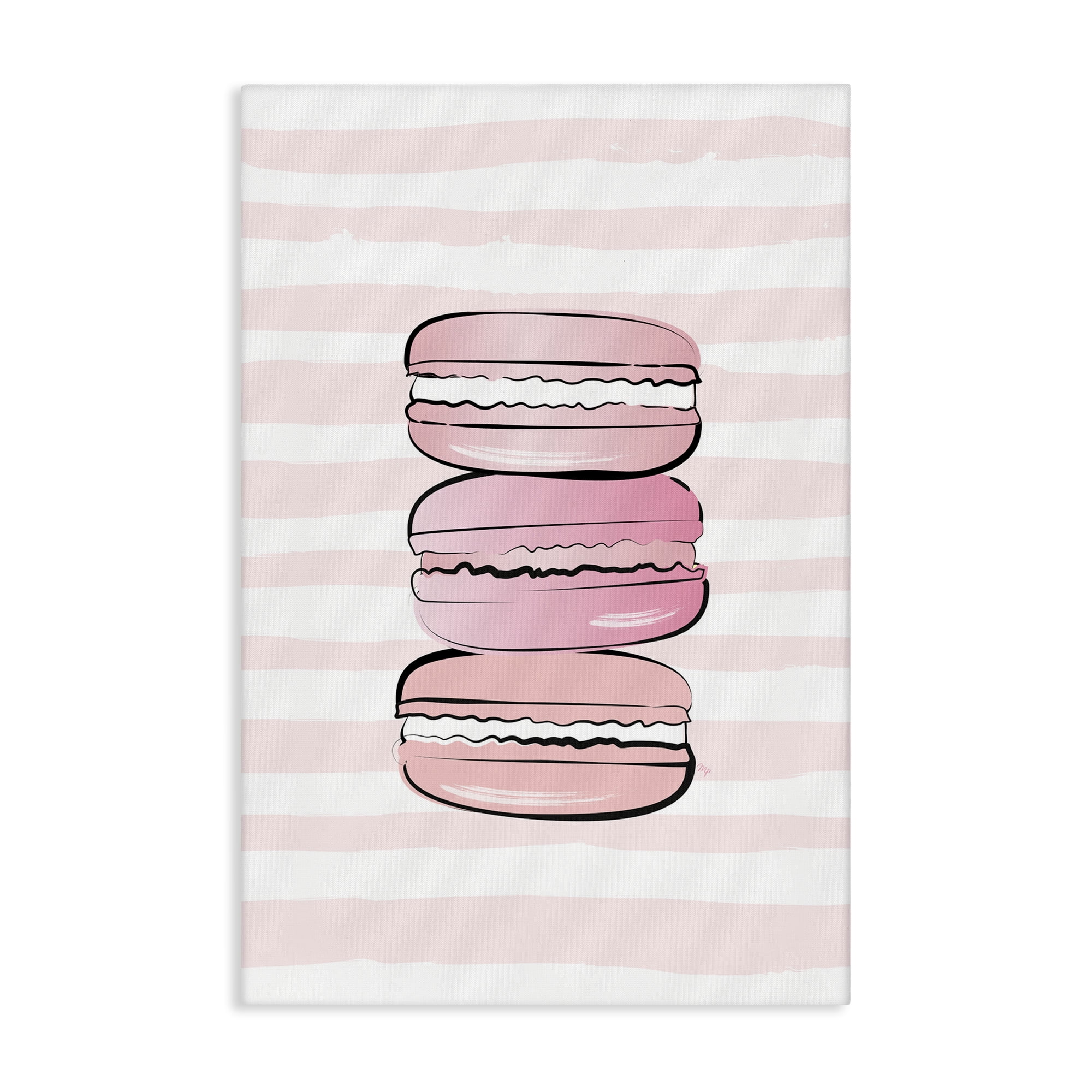 Stupell Industries Blush Pink Macarons Food & Beverage Painting Gallery Wrapped Canvas Art Print Wall Art, 30 x 45