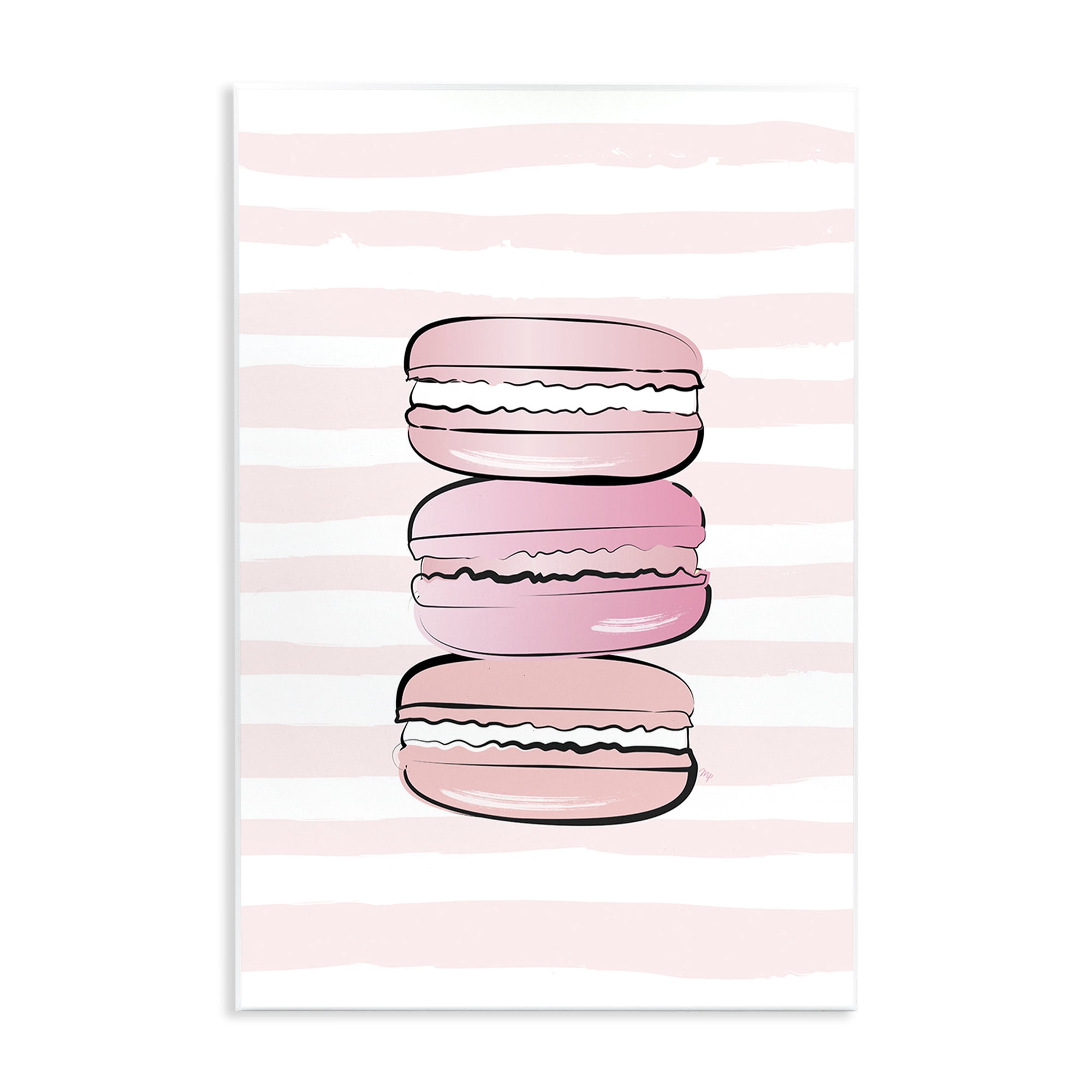 Stupell Industries Blush Pink Macarons Food & Beverage Painting Unframed Art Print Wall Art, 13 x 19