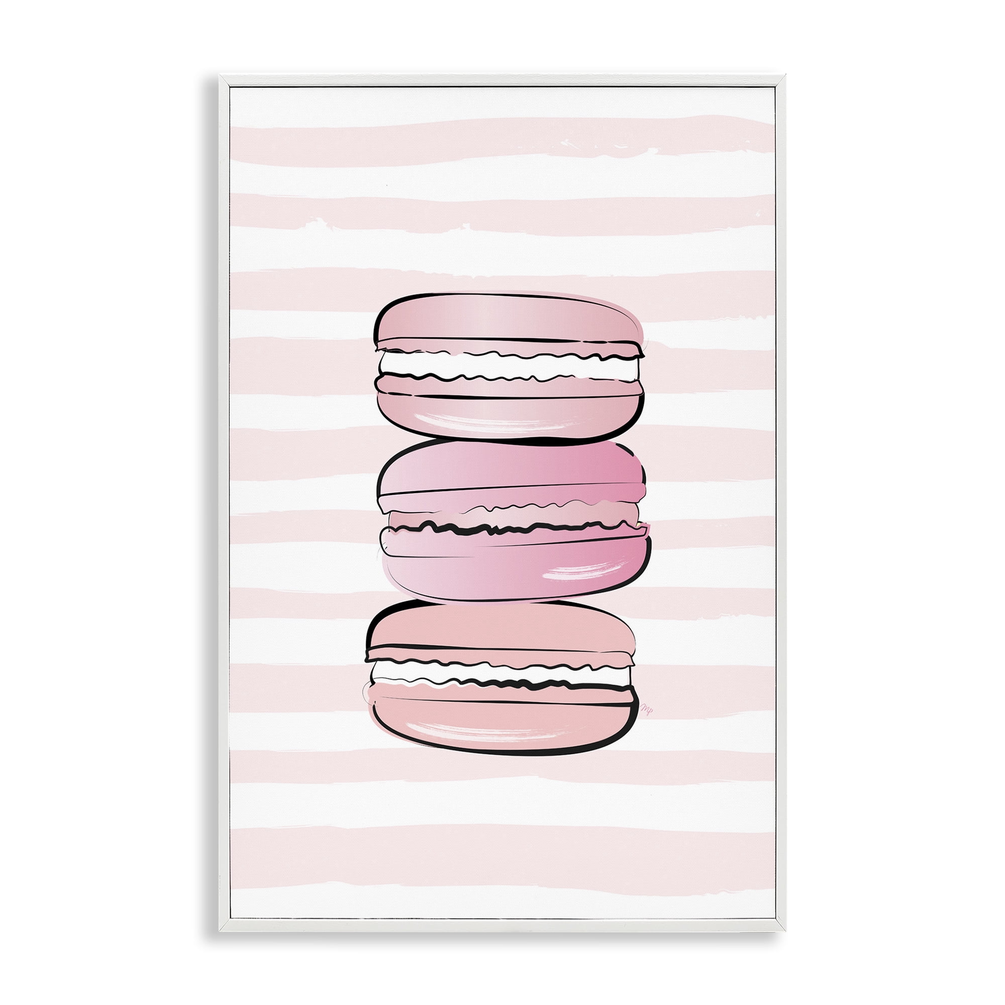 Stupell Industries Blush Pink Macarons Food & Beverage Painting White Framed Art Print Wall Art, 16 x 24
