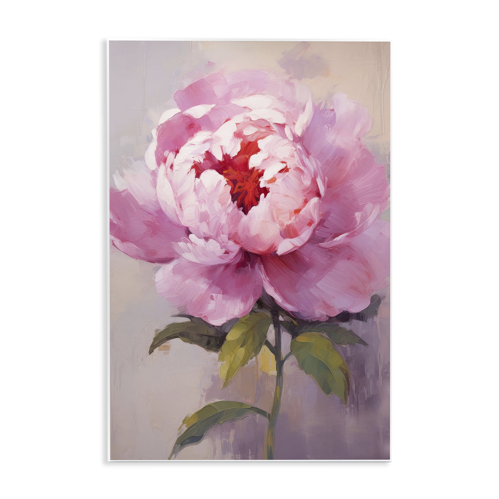 Stupell Industries Blush Pink Peony Botanical & Floral Painting Unframed Art Print Wall Art, 13 x 19