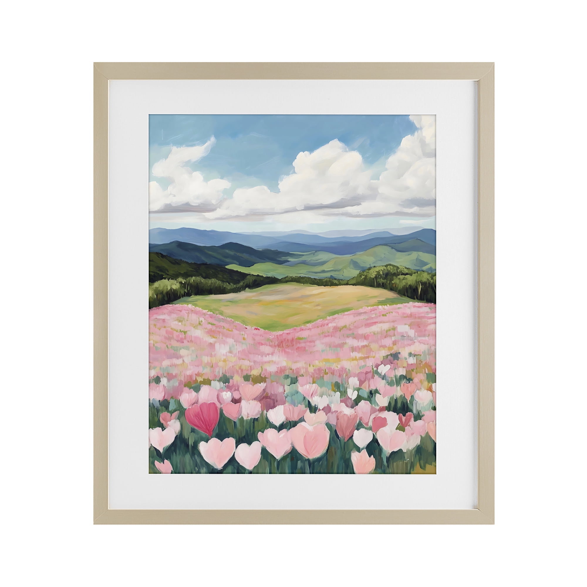 Stupell Industries Blush Pink Poppy Field Birch Framed Print Under Glass, design by The Prints Vibe