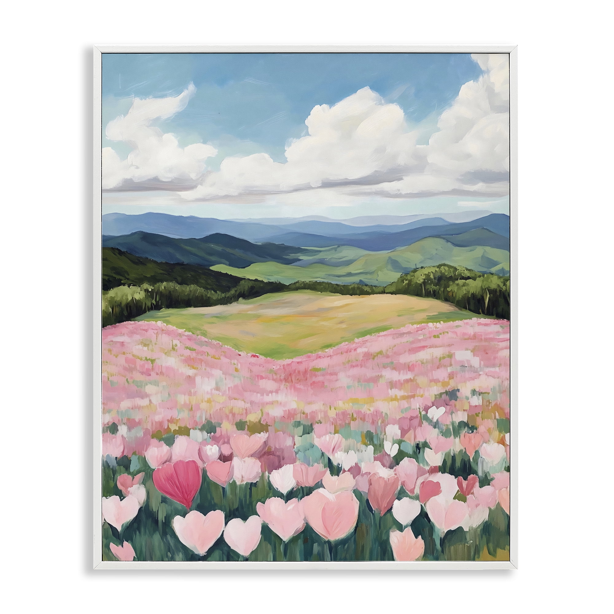 Stupell Industries Blush Pink Poppy Field White Framed Giclee Art, design by The Prints Vibe