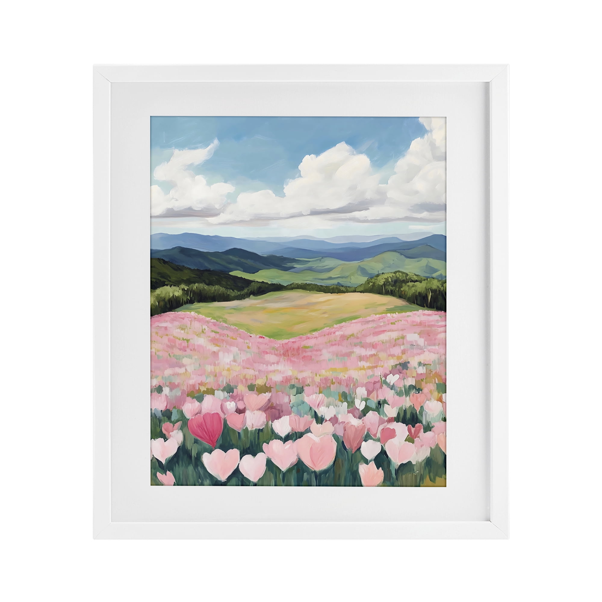 Stupell Industries Blush Pink Poppy Field White Framed Print Under Glass, design by The Prints Vibe