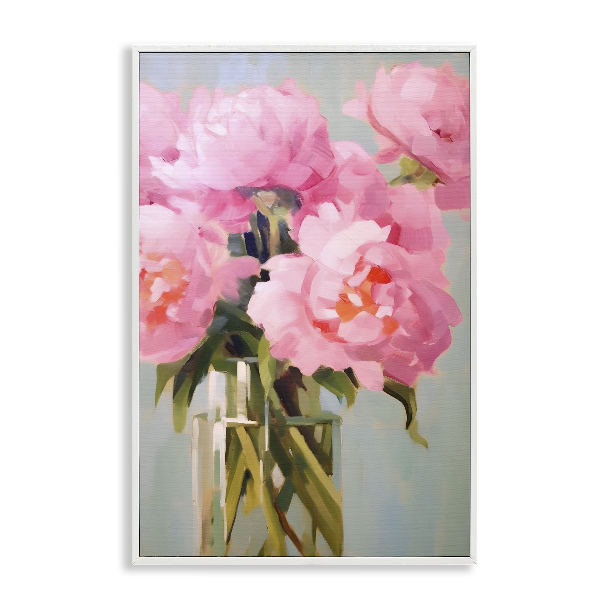 Stupell Industries Blush Pink Roses Botanical & Floral Painting White Framed Art Print Wall Art, 20 x 30