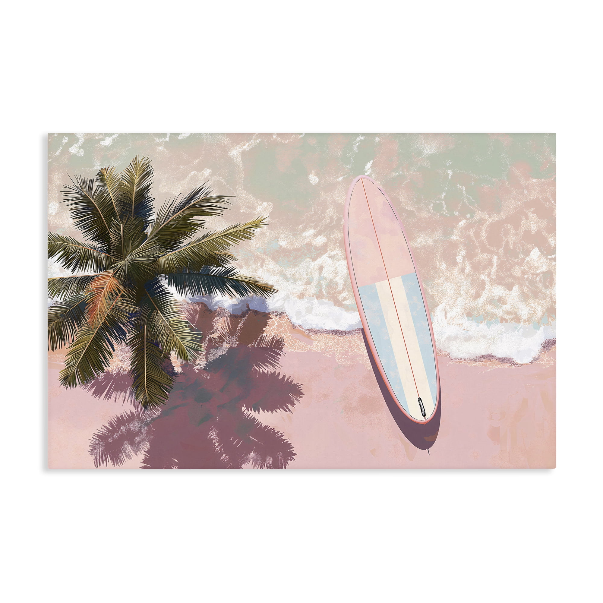Stupell Industries Blush Pink Surfboard & Palm Canvas Wall Art, design by Jacky Ngan