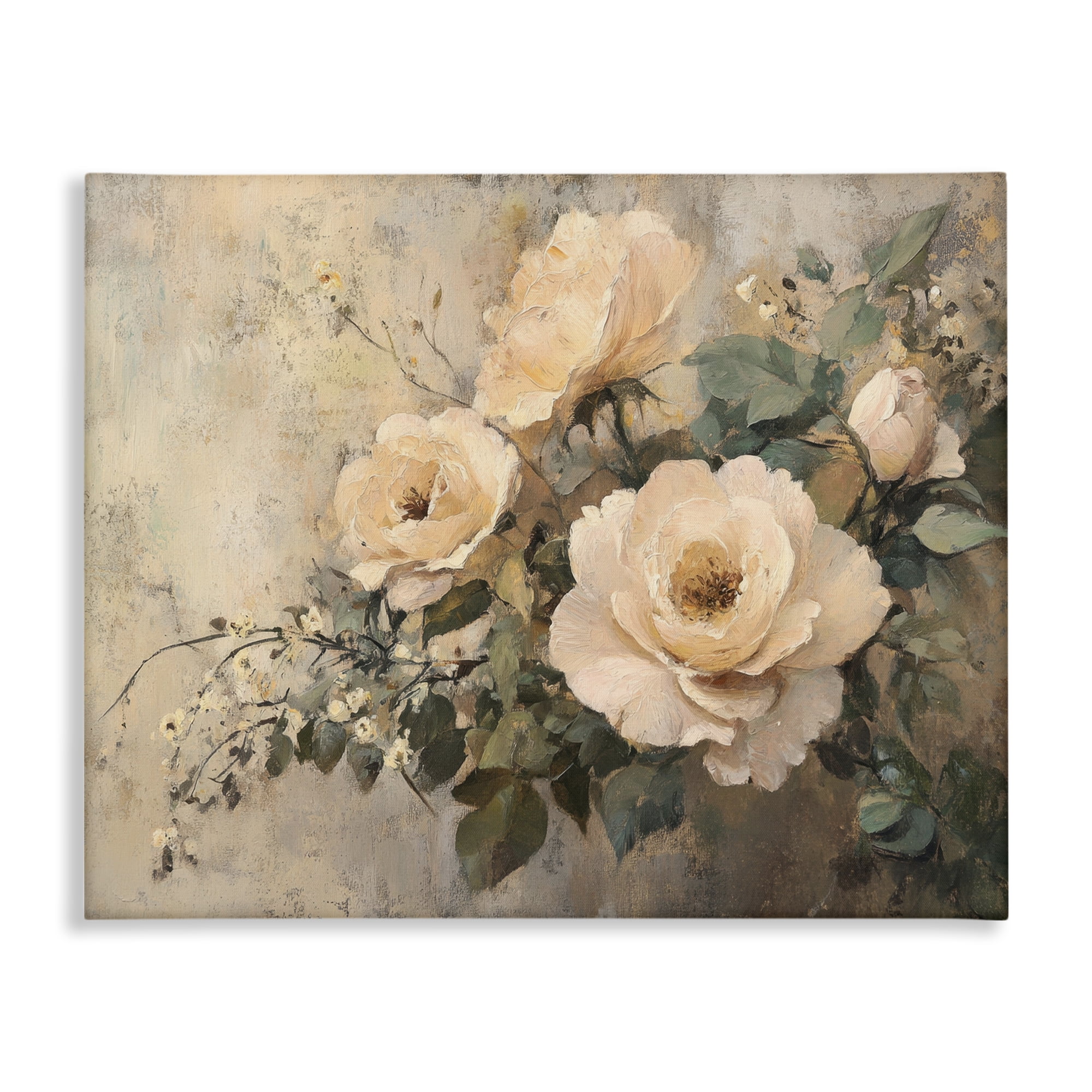 Stupell Industries Blush Roses Blooming Plants & Flowers Painting Wrapped Canvas Art Print Wall Art, 30 x 24