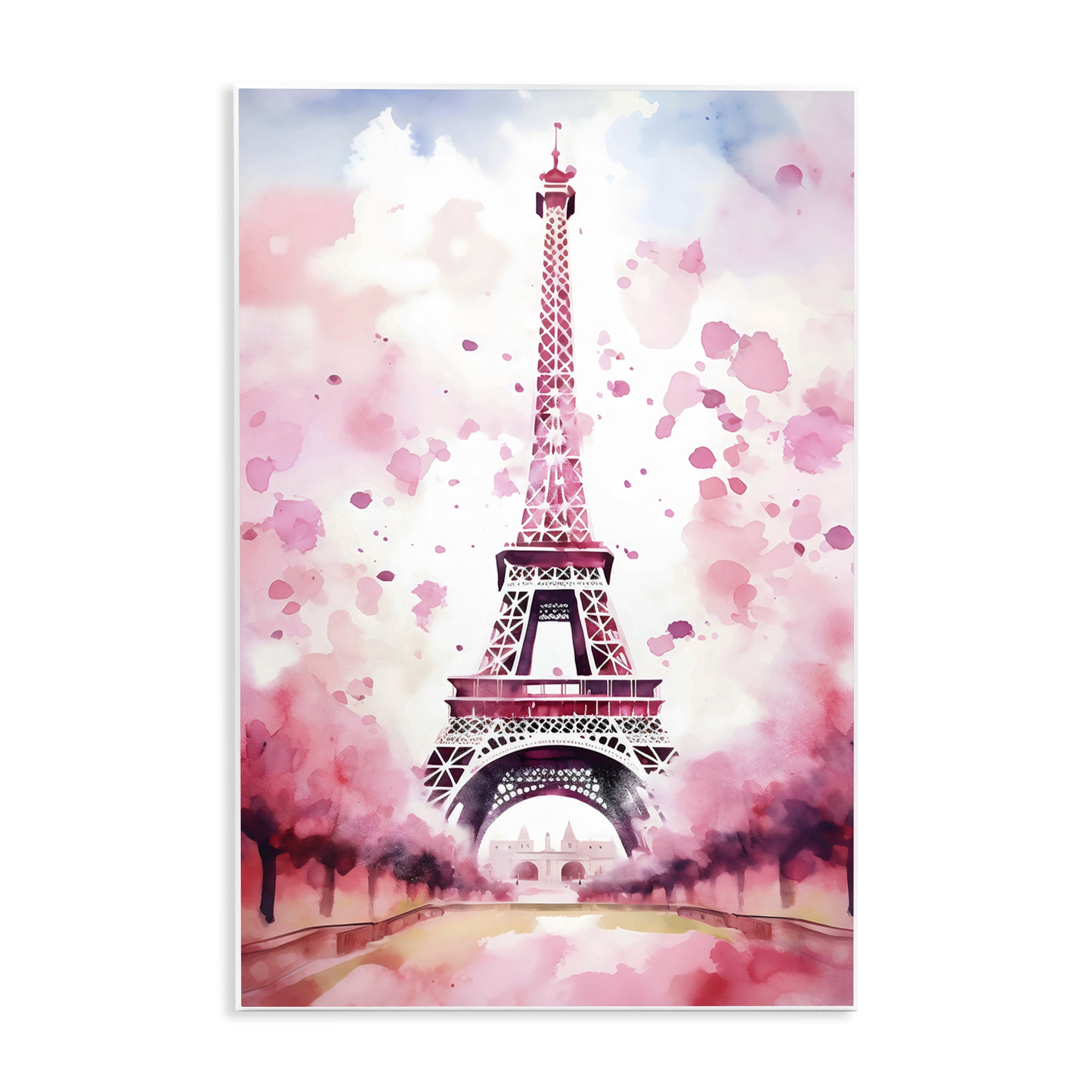 Stupell Industries Blush Watercolor Eiffel Tower Wall Plaque Art, design by Creative Studio