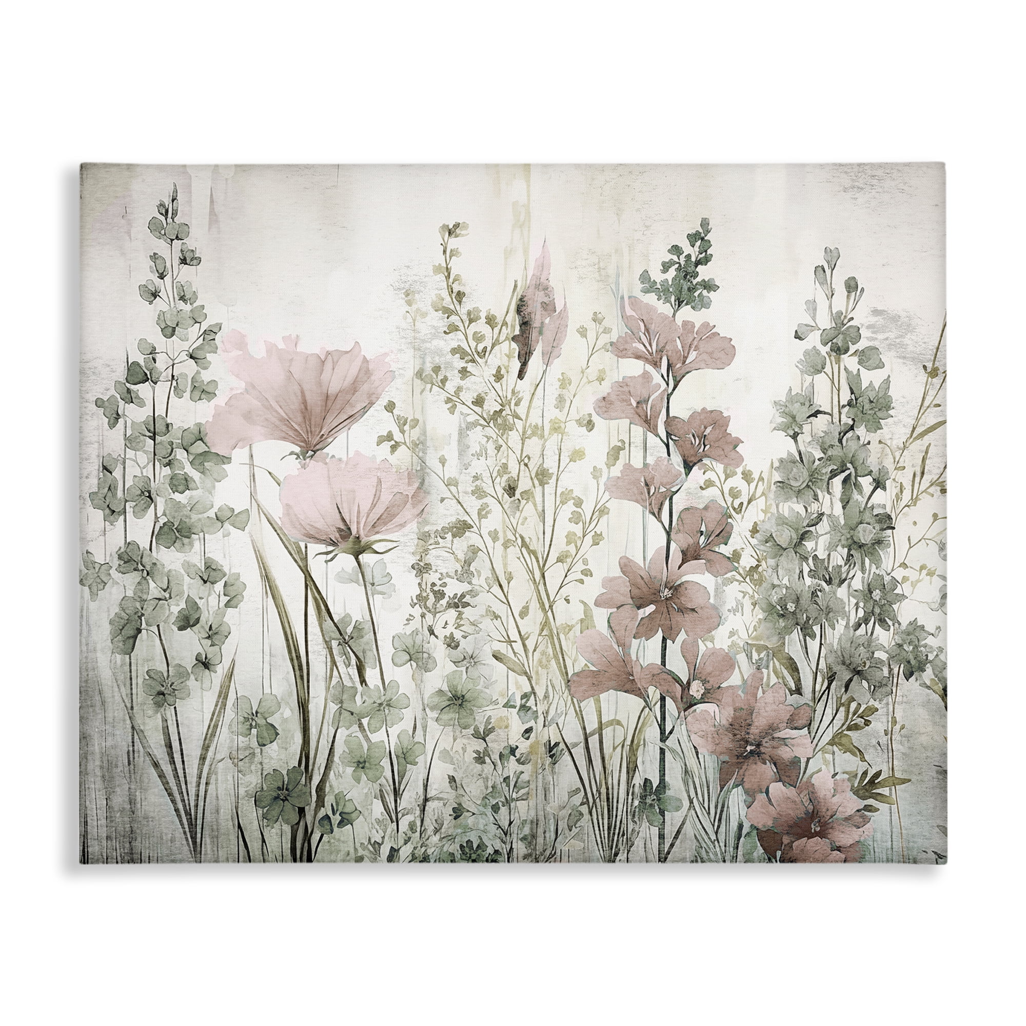 Stupell Industries Blush Wildflower Sprigs Plants & Flowers Painting Wrapped Canvas Art Print Wall Art, 48 x 36