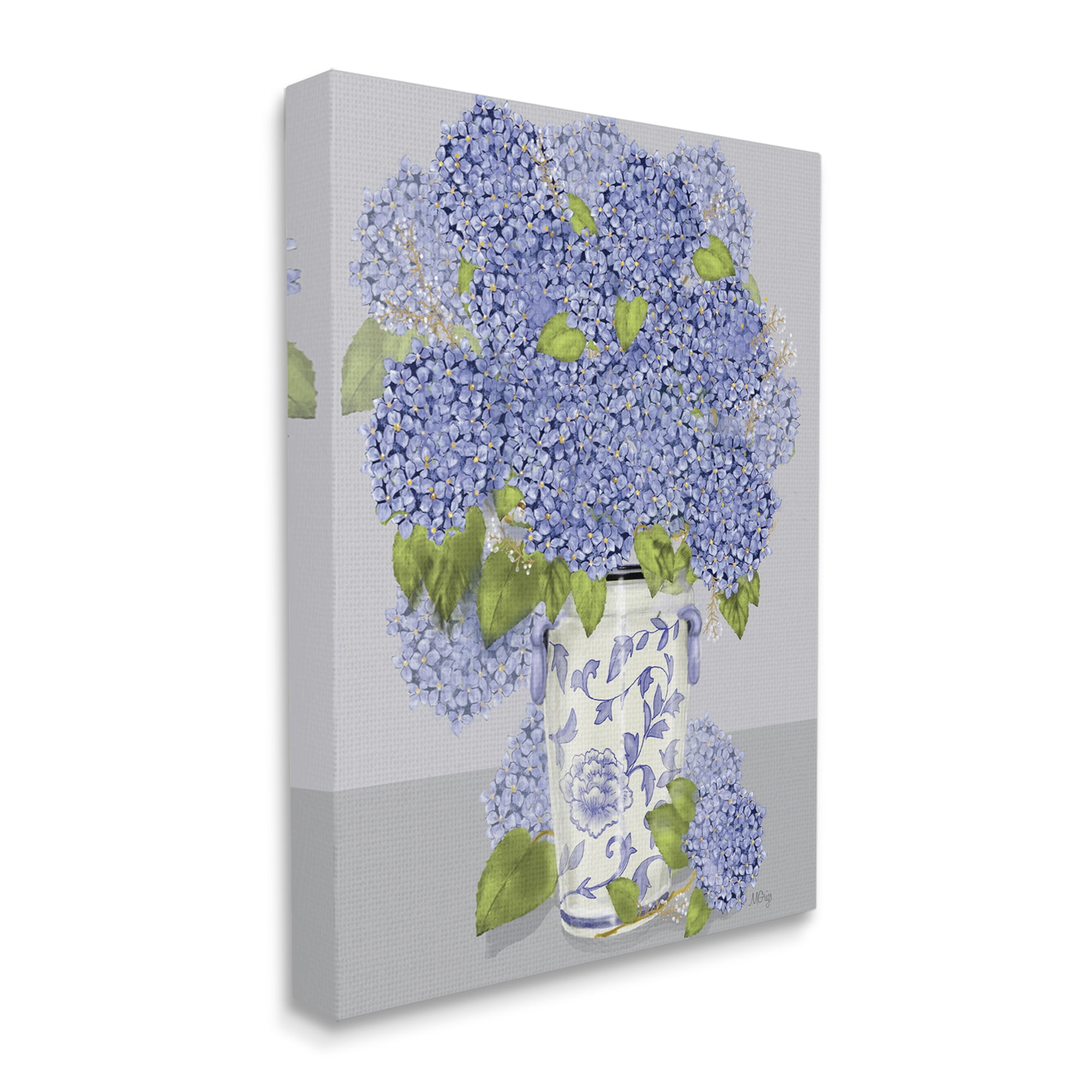 Stupell Industries Blushing Blue Hydrangeas Traditional Farmhouse Vase Still-Life, 30 x 40, Designed by Maureen Grigs