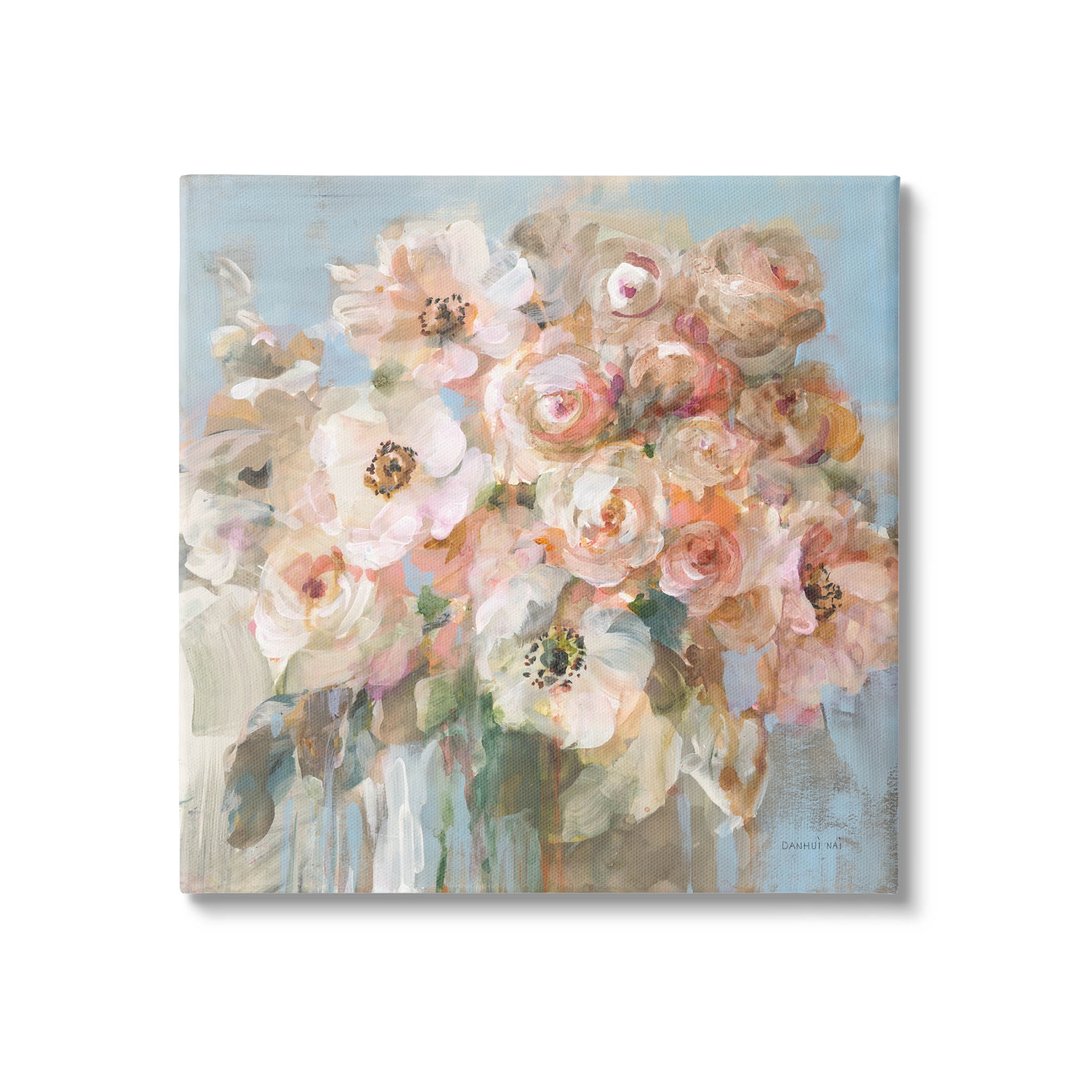 Stupell Industries Blushing Bouquet Pink White Floral Painting Gallery Wrapped Canvas Print Wall Art, Design by Danhui Nai