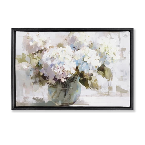 Stupell Industries Transitional Blushing Bride Garden Flowers Black Floating Frame Canvas Art, 25 x 17, by Tina LeCour