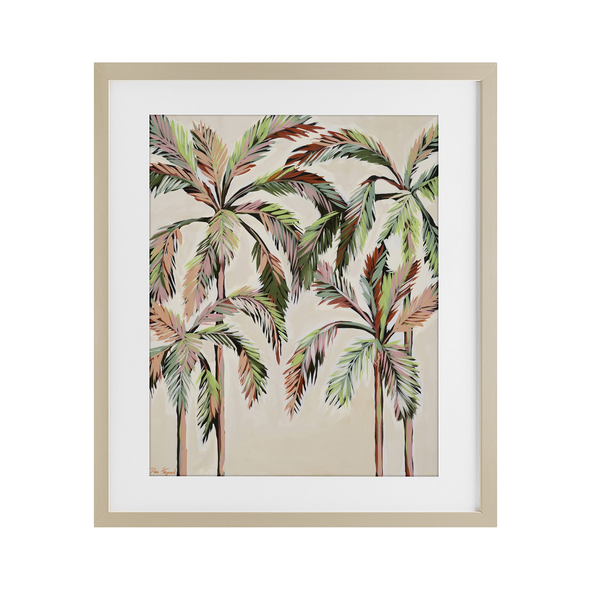 Stupell Industries Blushing Palm Tree Canopy Birch Framed Print Under Glass, design by Dani Heyward