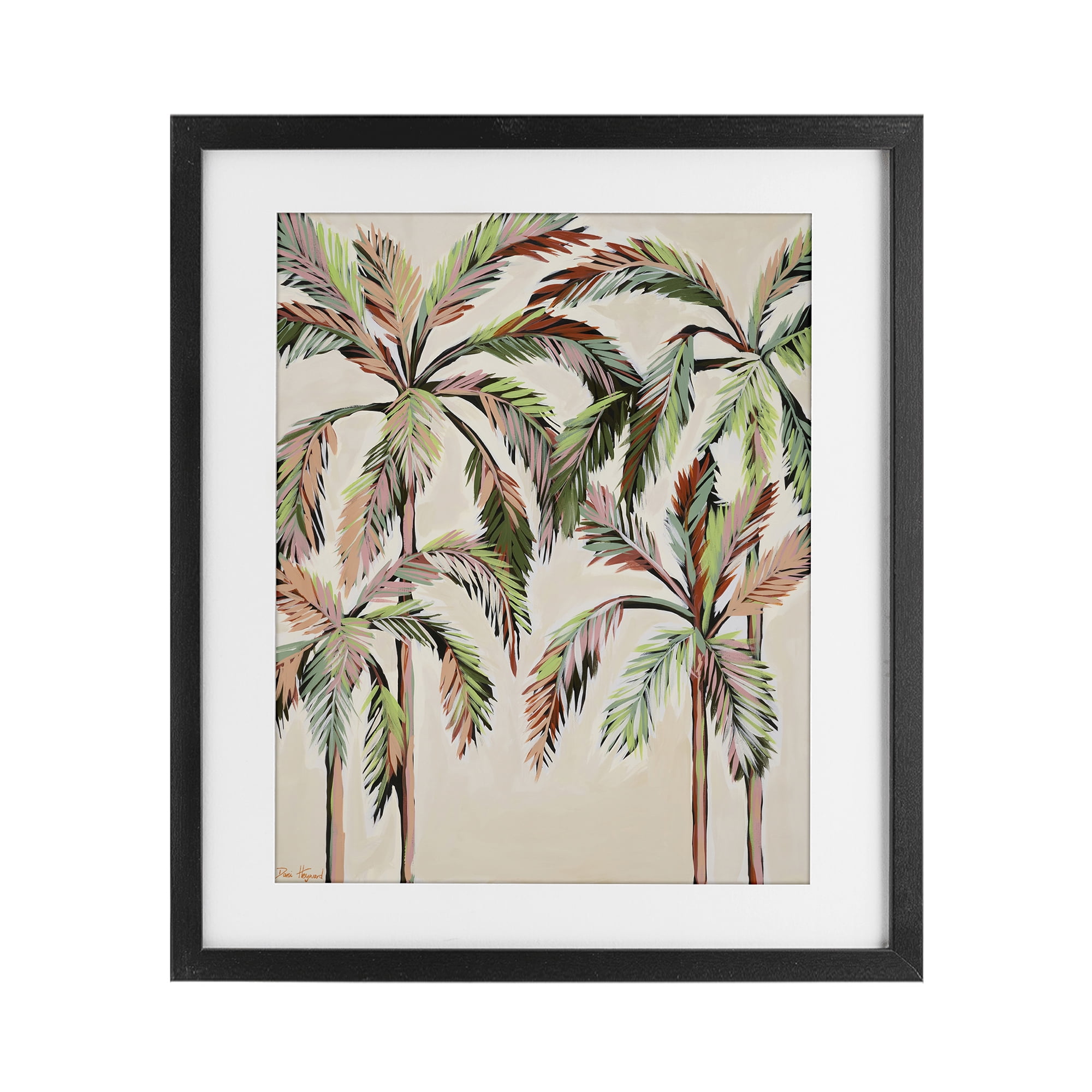 Stupell Industries Blushing Palm Tree Canopy Black Framed Print Under Glass, design by Dani Heyward