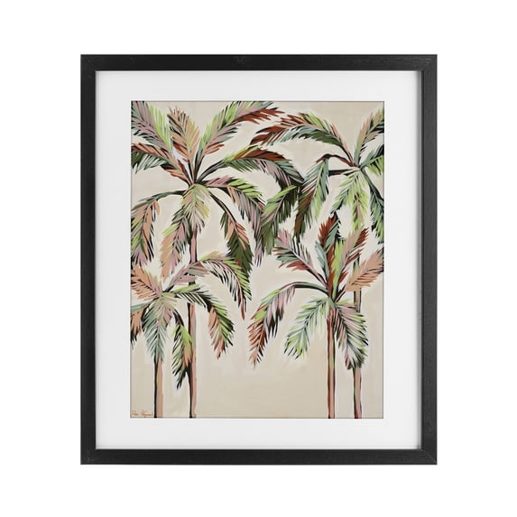 Stupell Industries Bohemian Blushing Palm Tree Canopy Black Framed Print Under Glass, 13 x 16, by Dani Heyward