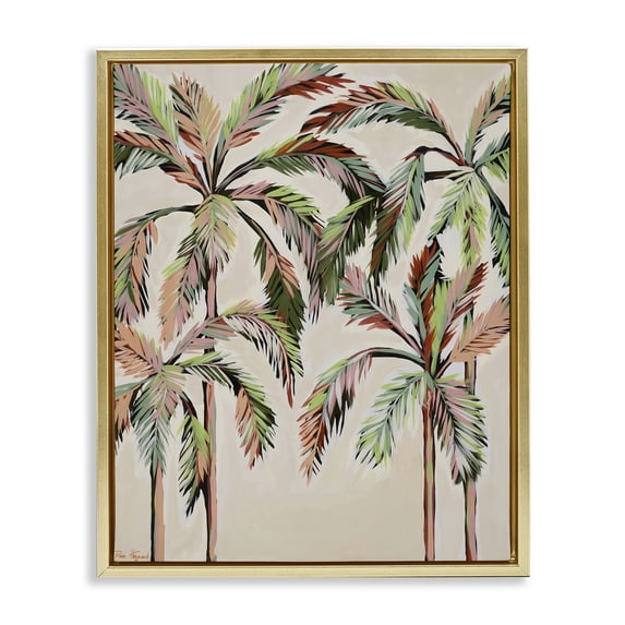 Stupell Industries Bohemian Blushing Palm Tree Canopy Gold Floating Frame Canvas Art, 25 x 31, by Dani Heyward