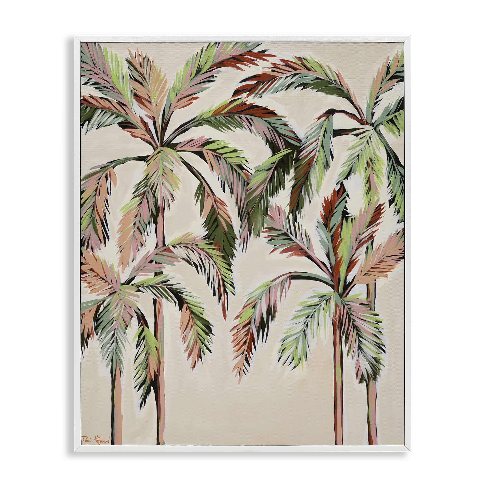 Stupell Industries Blushing Palm Tree Canopy White Framed Giclee Art, design by Dani Heyward