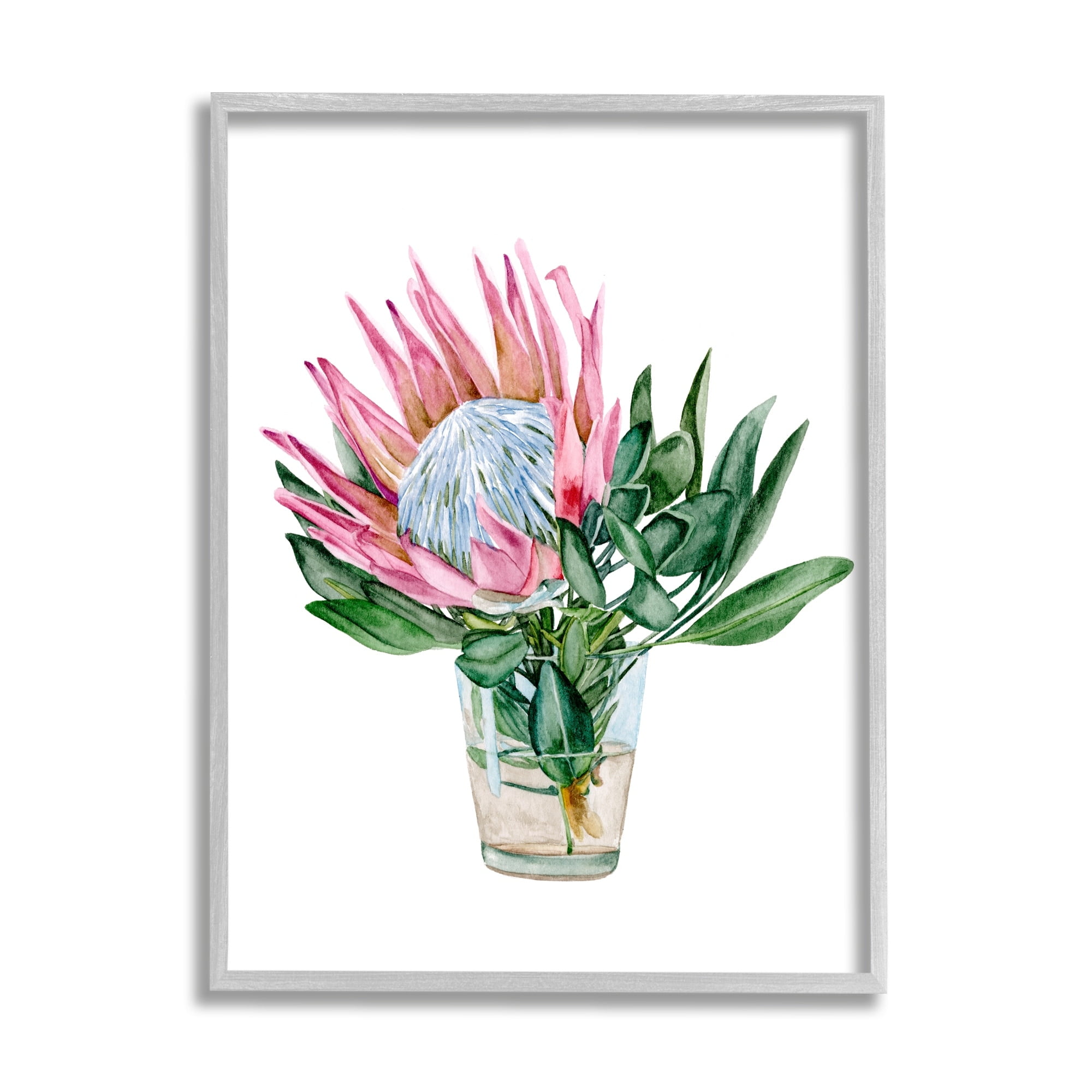 Stupell Industries Blushing Protea Flower Glass Watercolor Flower Still Life, 24 x 30, Design by Melissa Wang