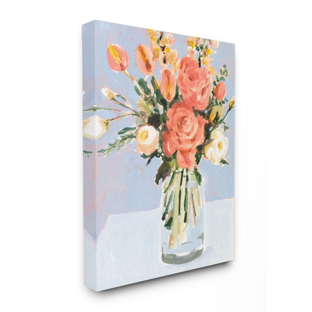 Stupell Industries Blushing Tulip and Rose Spring Floral Bouquet Designed by Victoria Borges