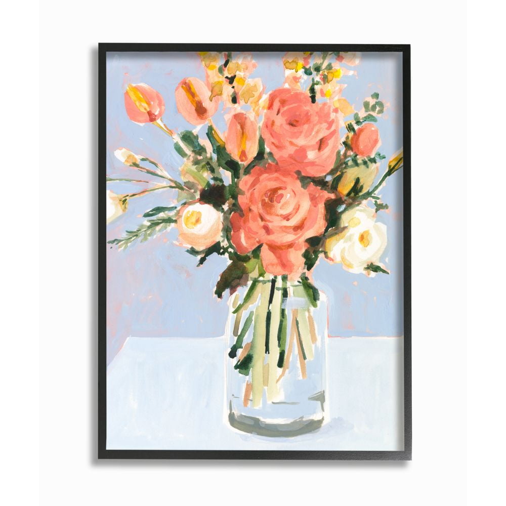 Stupell Industries Blushing Tulip and Rose Spring Floral Bouquet Designed by Victoria Borges