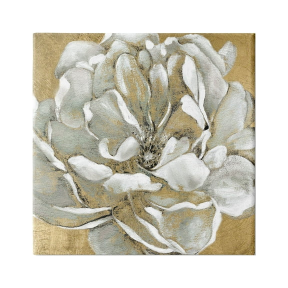 Stupell Industries Blushing White Magnolia Flower Abstract Floral over Gold, 36 x 36,Design by Carol Robinson