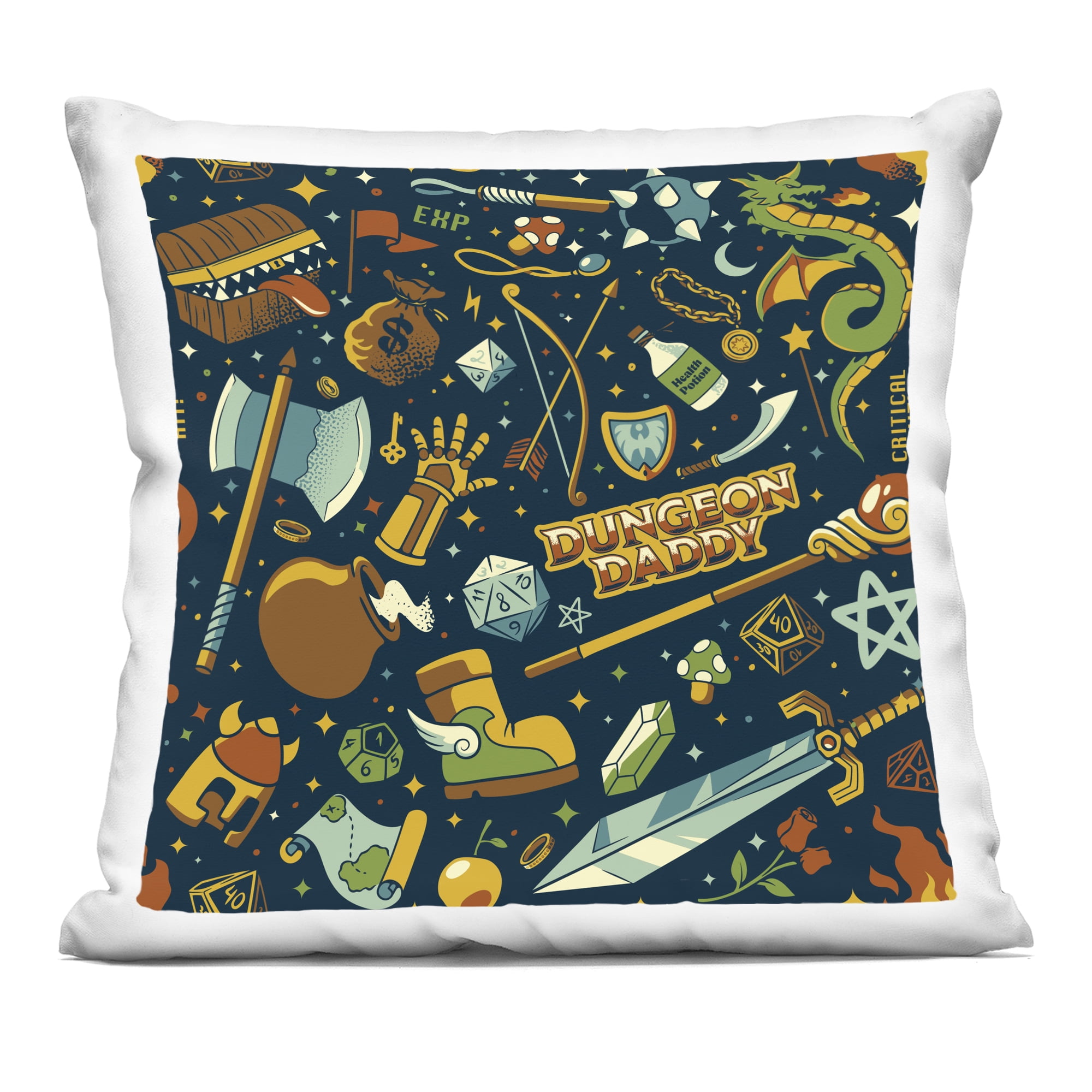 Stupell Industries Board Game RPG Pattern Decorative Printed Throw Pillow, design by Tobe Fonseca, 18 x 7 x 18