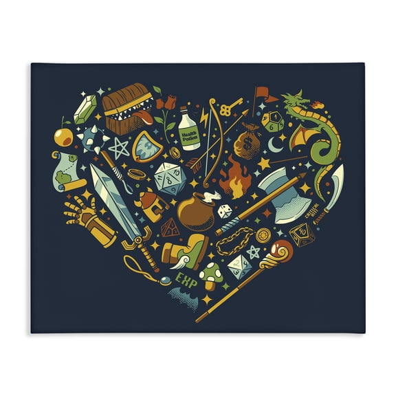 Stupell Industries Board Game RPG Trinkets Canvas Wall Art, design by Tobe Fonseca