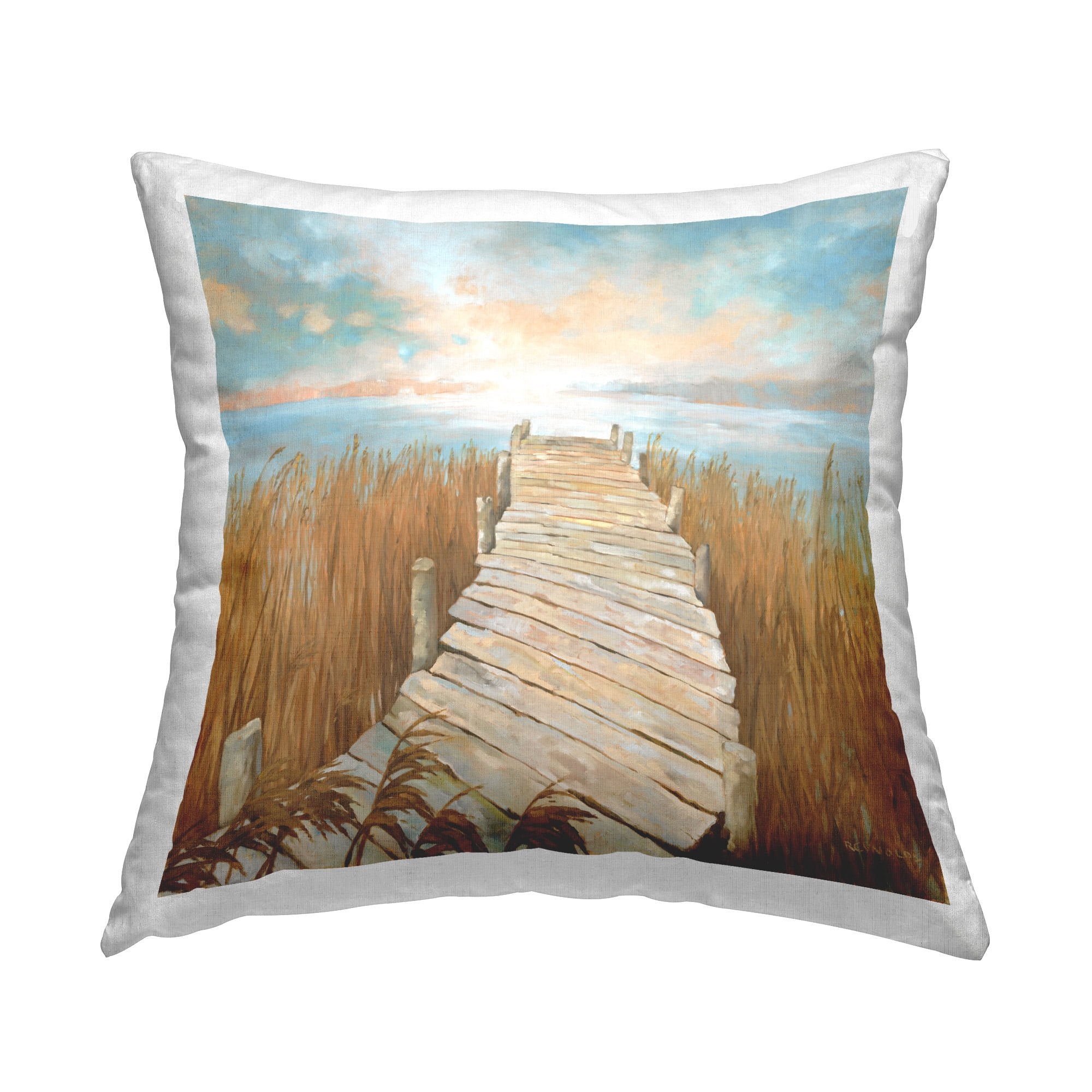 Stupell Industries Boardwalk Beach Path Decorative Printed Throw Pillow Design by Graham Reynolds