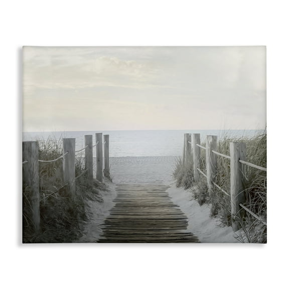Stupell Industries Boardwalk Steps to Beach Landscape Photography Gallery Wrapped Canvas Art Print Wall Art, 20 x 16