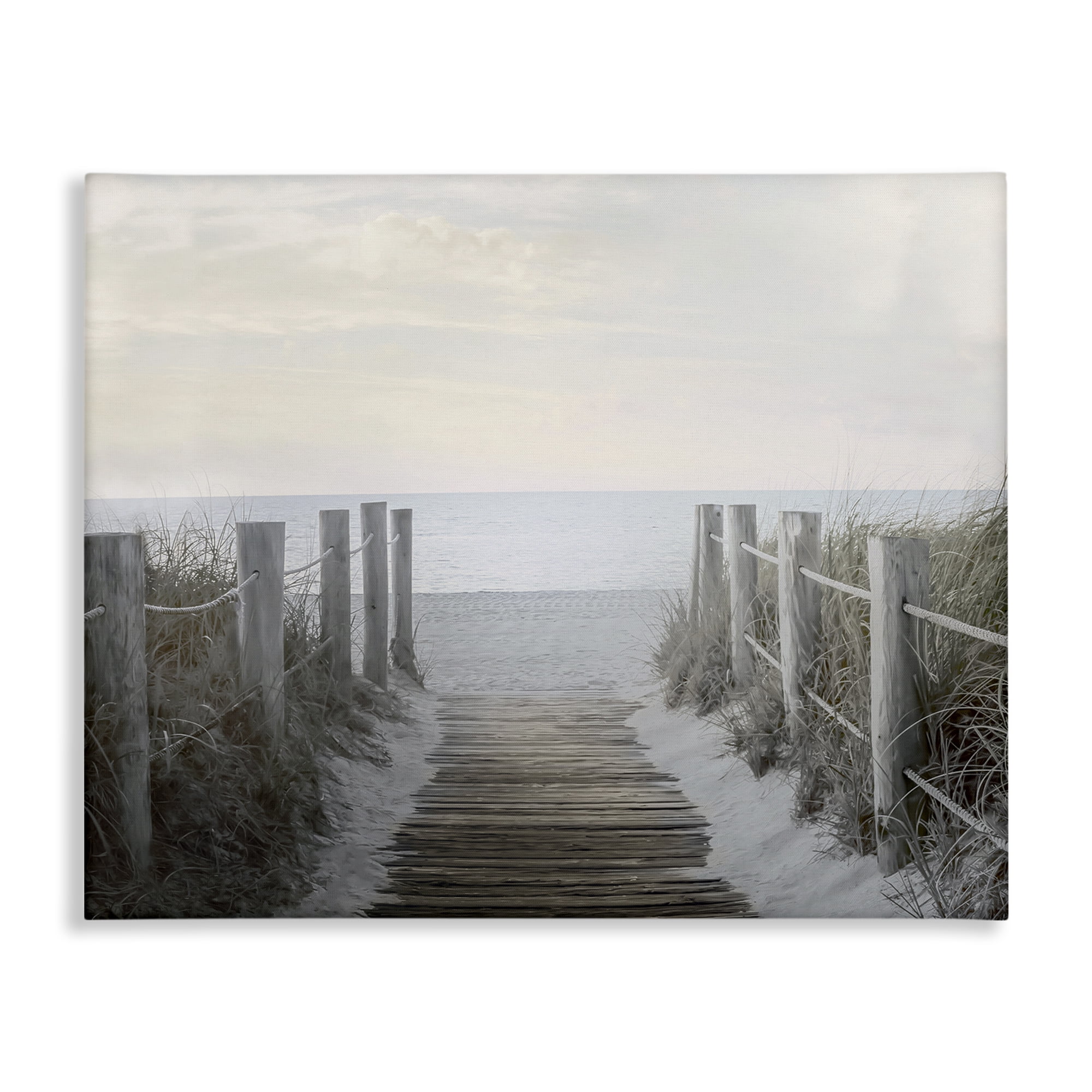 Stupell Industries Boardwalk Steps to Beach Landscape Photography Gallery Wrapped Canvas Art Print Wall Art, 48 x 36