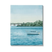 Stupell Industries Boat & Bridge Scenery Transportation Photography Gallery Wrapped Canvas Art Print Wall Art, 16 x 20
