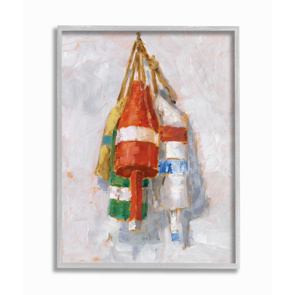 Stupell Industries Boat Buoy Ocean Lake Red Green Painting Framed Wall Art by Ethan Harper