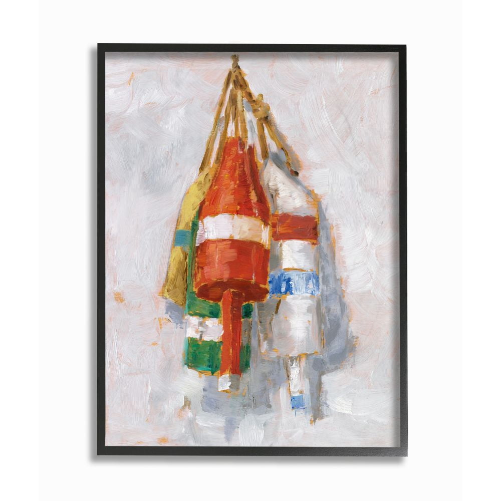 Stupell Industries Boat Buoy Ocean Lake Red Green Painting Framed Wall Art by Ethan Harper