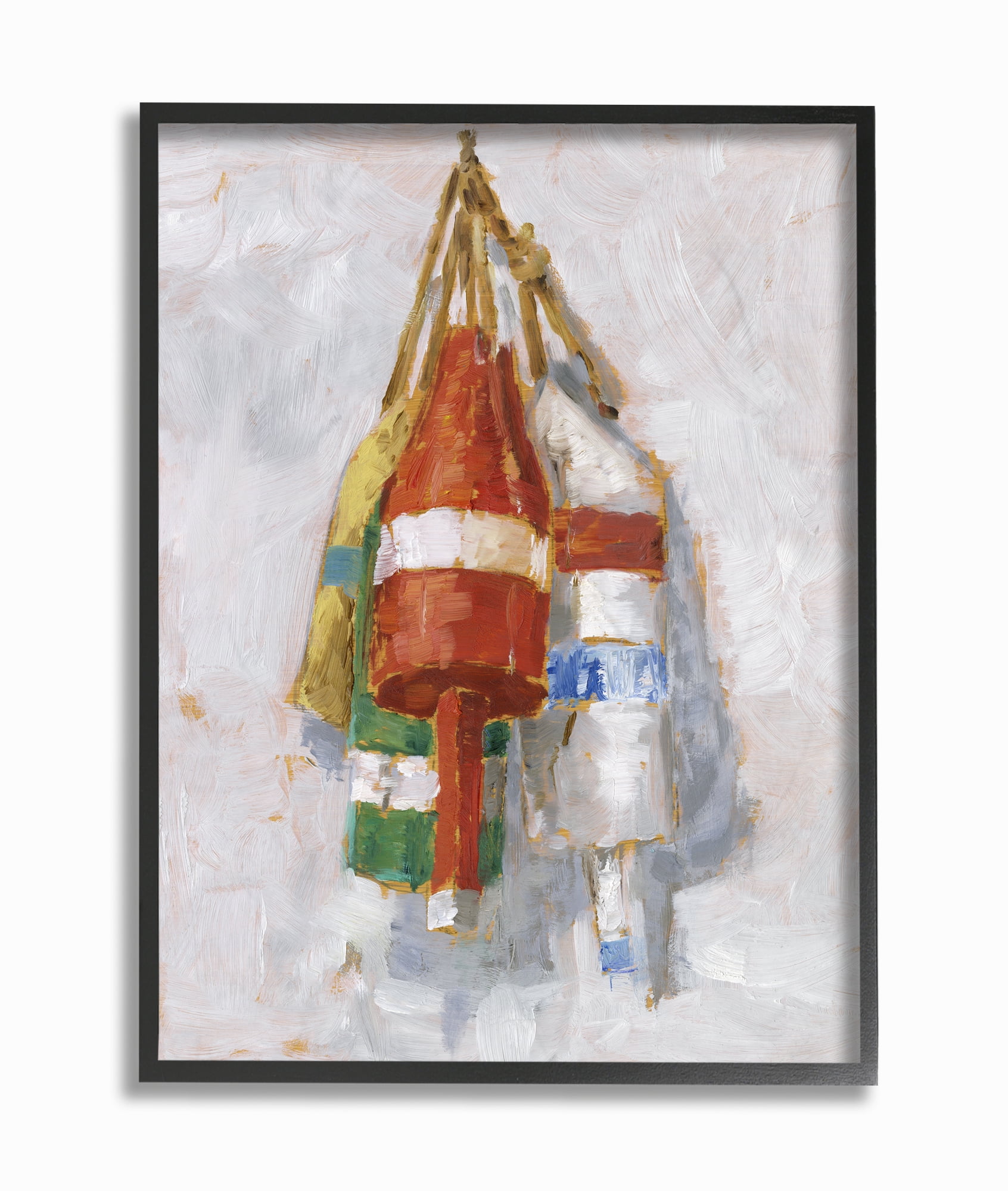 Stupell Industries Boat Buoy Ocean Lake Red Green Painting Framed Wall Art by Ethan Harper