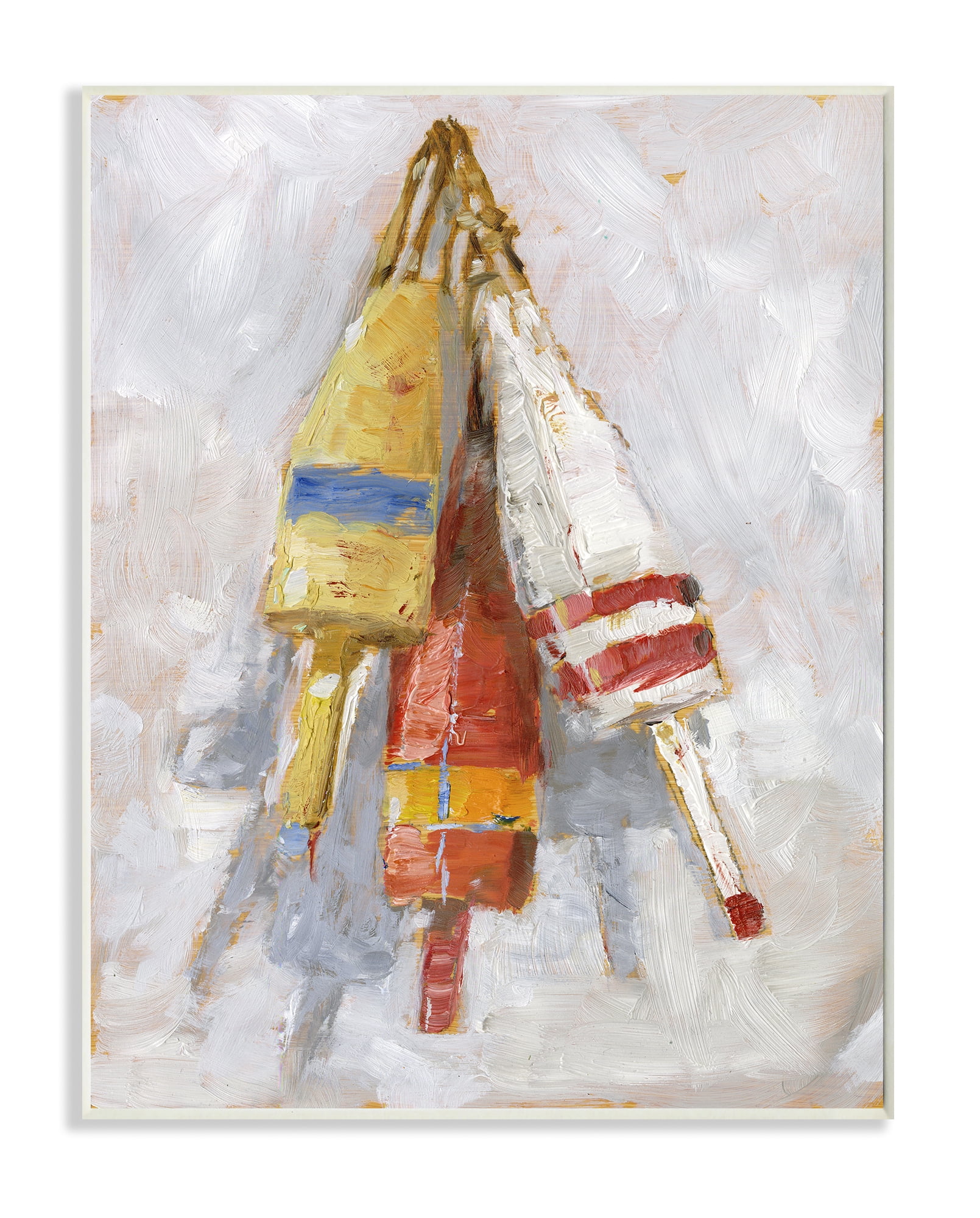 Stupell Industries Boat Buoy Ocean Lake Red Yellow Painting Unframed Art Print Wall Art, 10x15, by Ethan Harper