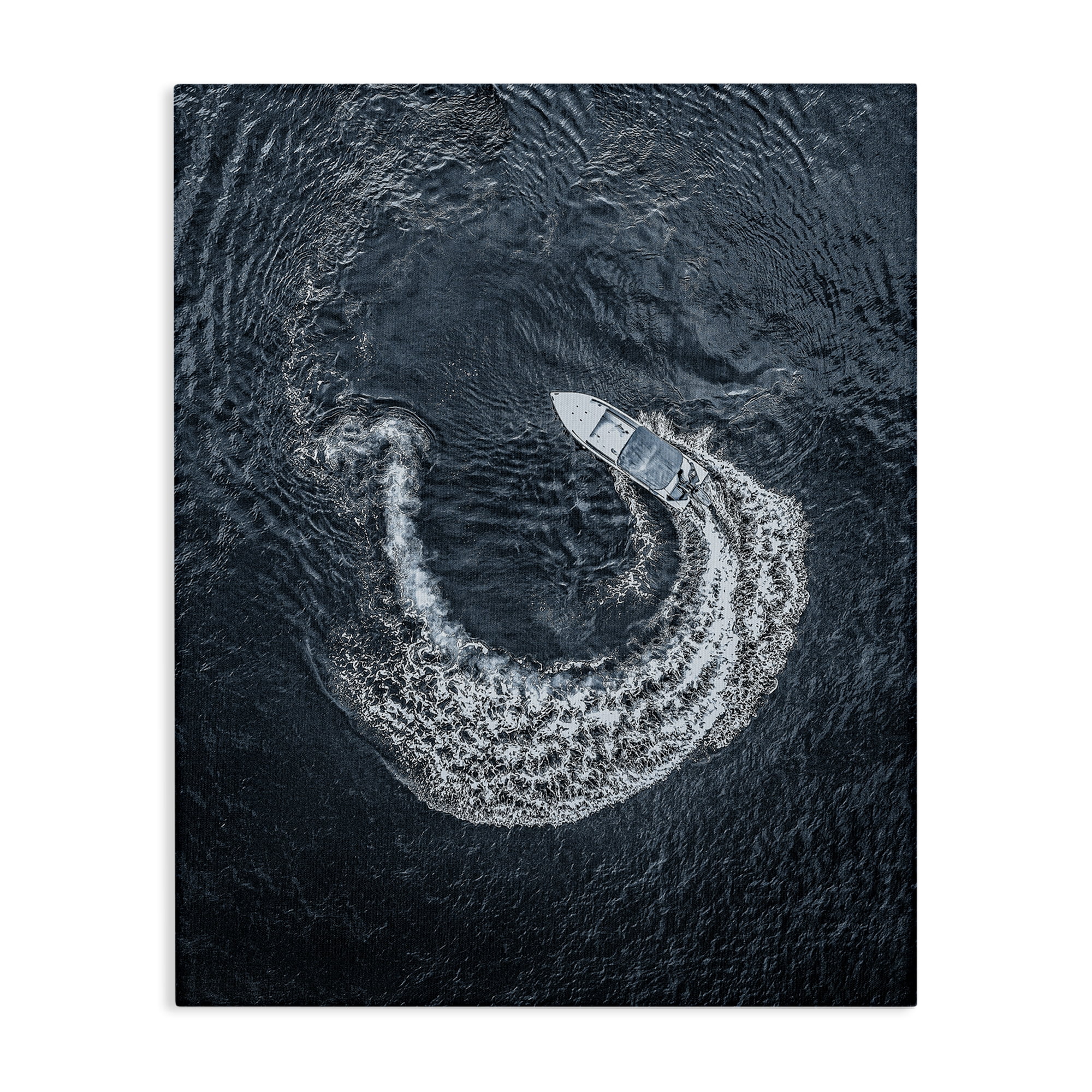 Stupell Industries Boat Circling Water Transportation Photography Gallery Wrapped Canvas Art Print Wall Art, 36 x 48