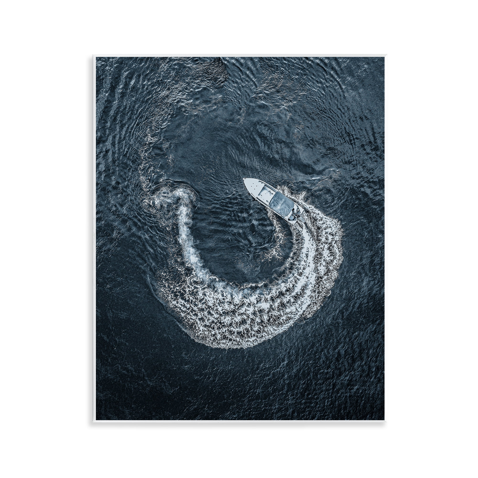 Stupell Industries Boat Circling Water Transportation Photography Unframed Art Print Wall Art, 11 x 14