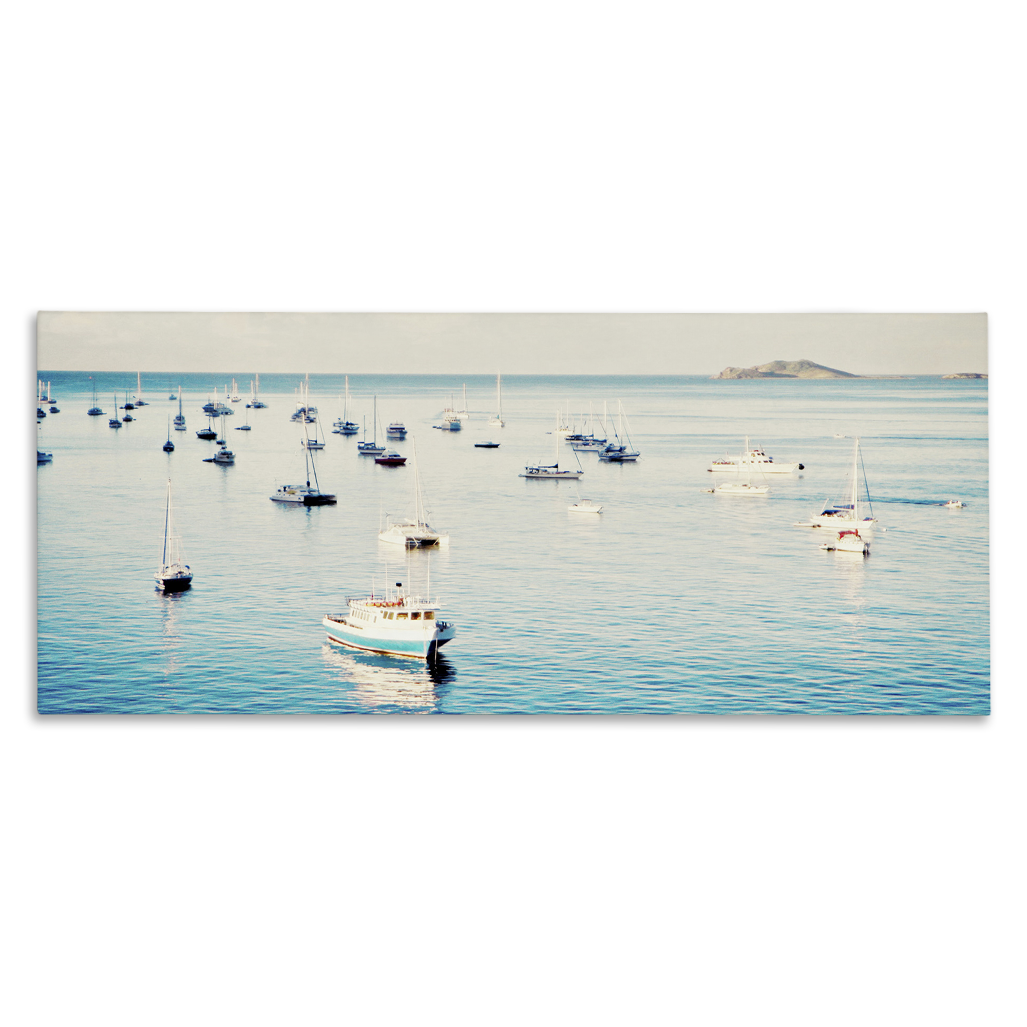 Stupell Industries Boat Fleet Marina Transportation Photography Gallery Wrapped Canvas Art Print Wall Art, 40 x 17