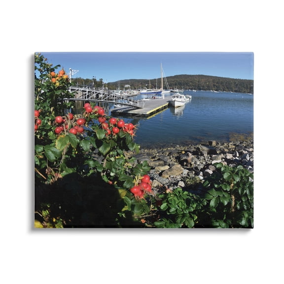 Stupell Industries Boat Harbor Photography Nature Photography Gallery Wrapped Canvas Print Wall Art, 20 x 16