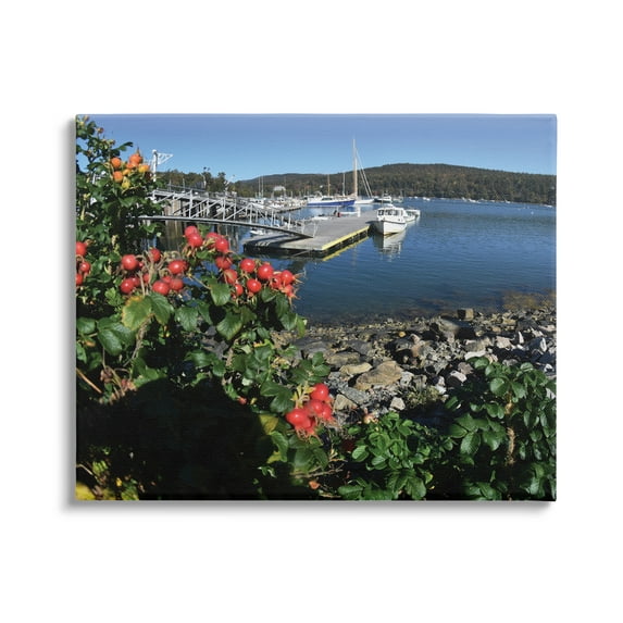 Stupell Industries Boat Harbor Photography Nature Photography Gallery Wrapped Canvas Print Wall Art, 30 x 24
