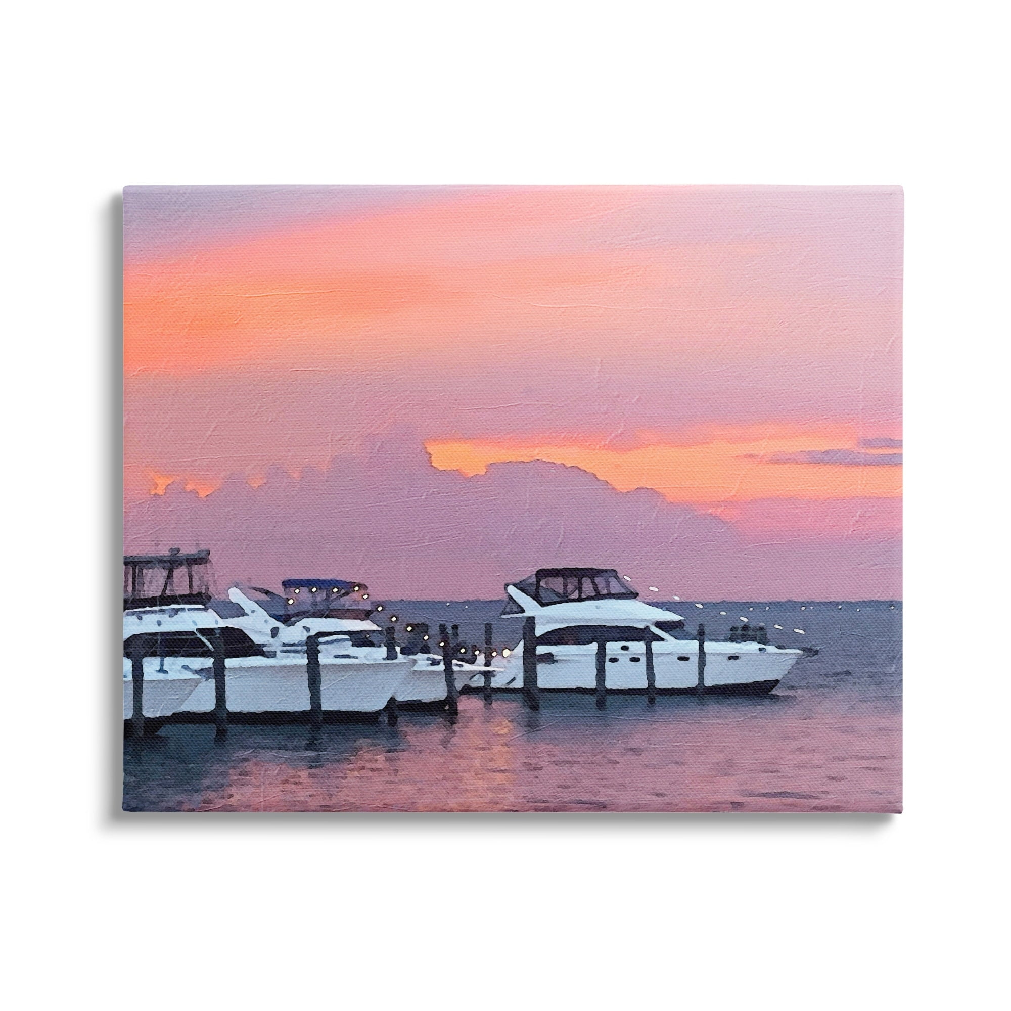Pink Sunset Coastal Landscape Canvas Print, 20 x 16 inches